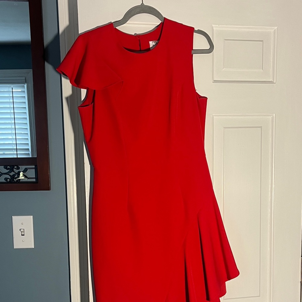 Milly Vibrant Red Asymmetrical Dress